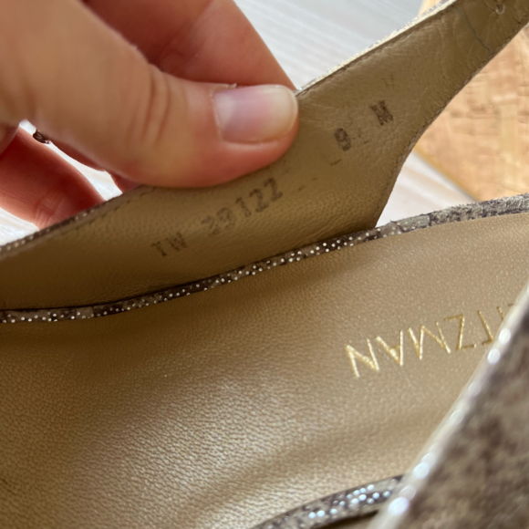 Stuart Weitzman sandal Jean slingback peep toe cork wedge size 9 NWOT - Picture 3 of 17